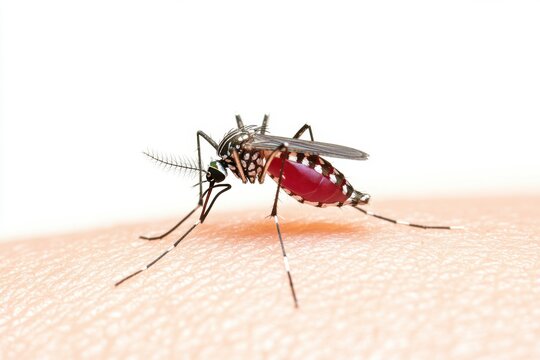 Close-up insect photography highlighting climate change impacts on disease spread and global mosquito-borne threats.