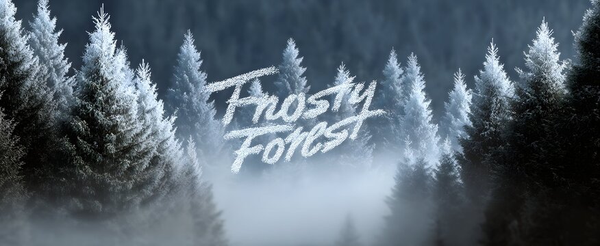 The elegant frosty forest evokes serene wonder and chilly quiet magic in winter. - Powered by Adobe