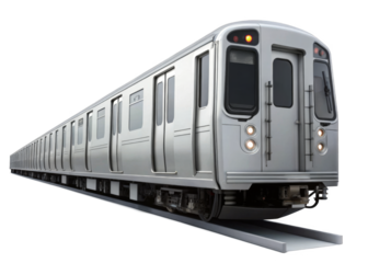 Subway Train isolated on a transparent background.