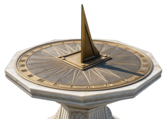 Sundial isolated on a transparent background.