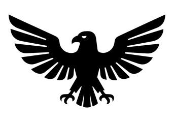 Obraz premium black eagle with spread wings