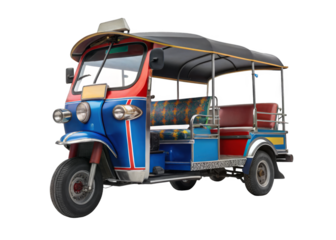 Taxi tuk tuk isolated on a transparent background.