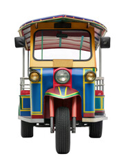 Taxi tuk tuk isolated on a transparent background.