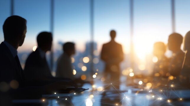 Political negotiation roundtable where leaders debate cybersecurity treaties, symbolizing modern diplomacy, technological responsibility, and structured agreements for digital protection. cinematic