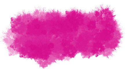 Watercolor splash of pink paint isolated on transparent background for design elements, backdrops, banners, posters and creative projects