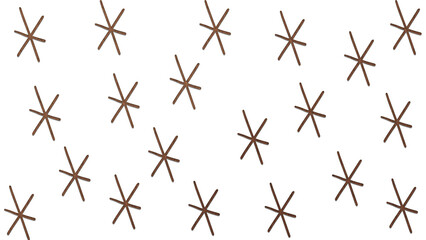 Seamless Minimalist Pattern of Warm Brown Starburst Shapes on White