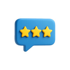 Three star rating in speech bubble