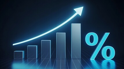Modern Digital Analytics Dashboard Showing Rising Business Growth and Percentage Increase