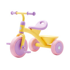 Tricycle toy for toddlers with storage basket and parent handle