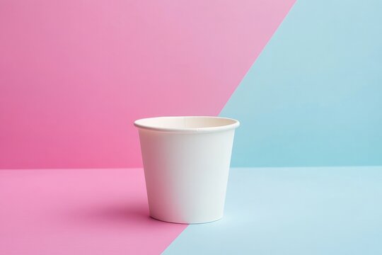 A minimalist, empty paper ice cream cup mockup. Branding design mockup.