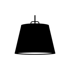Fabric lamp shade silhouette icon vector flat design.