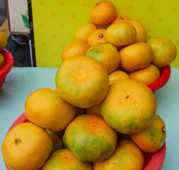 Korean tangerines or Gyul sold in Jeju Island.