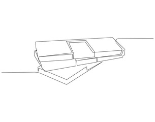 Stack of banknotes continuous line. Continuous one line drawing of stack banknotes. Dollar money concept. Single line drawing