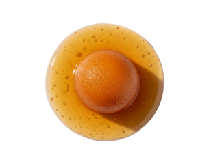  Single Gulab Jamun in Syrup, Top-Down View, Isolated on Transparent Background