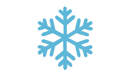 Simple snowflake vector icon flat design element for winter season isolated on white background