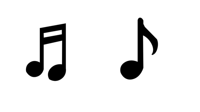 Music note vector icons simple flat glyph design elements isolated on white background for music and audio applications