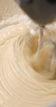 Pastry preparation close up slow motion