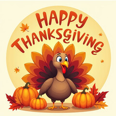 Happy Thanksgiving Day, celebration illustration background, social media post, thanksgiving greeting autumn concept