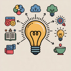Creative Idea Concept Light Bulb Innovation Inspiration Design Solution Thinking Invention Knowledge Imagination Brainstorming Mind Creativity Lamp Vision