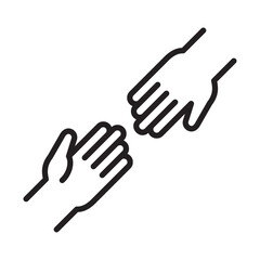 Helping hand icon vector illustration design template in trendy style