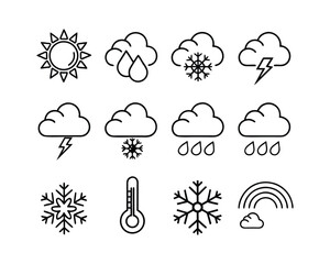 Obraz premium Weather & Climate Icon Set