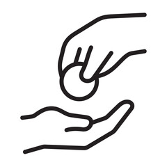 giving and receiving money icon vector design illustration template in trendy style