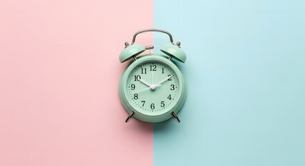 Pastel Mint Alarm Clock Time Management Concept