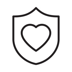 Love protection icon vector design illustration template in trendy style