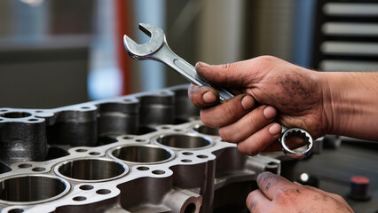 Mechanic working on car 