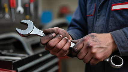mechanic with wrench