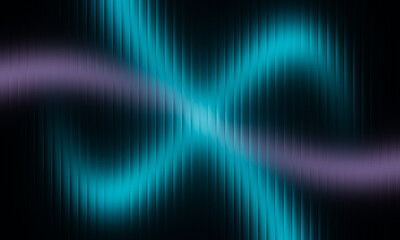 Abstract blue and purple light streaks on a dark background create a design