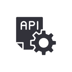 Api Integration Setting With Gear And Document Vector