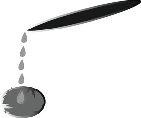 Ink Droplets Falling on Textured Sphere