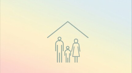 Family silhouette under abstract rainbow roof, embodying unity and diversity, perfect for International Day of Families celebration