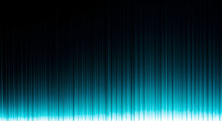 Teal Light Streaks Emerging From Black Background abstract