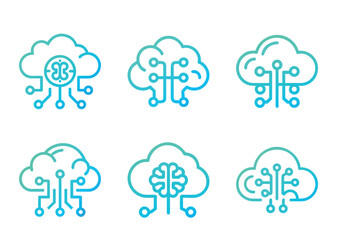 Obraz premium Vector illustration set of weather icons including sun, cloud, rain, and snow for forecast and climate design