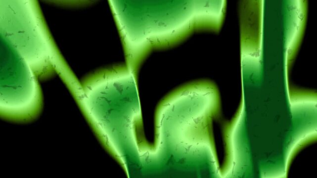 Abstract Green Neon Glow Liquid Waves Textured Background