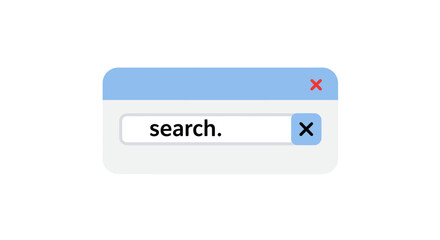 Search bar interface with the word 'search.' typed in it.