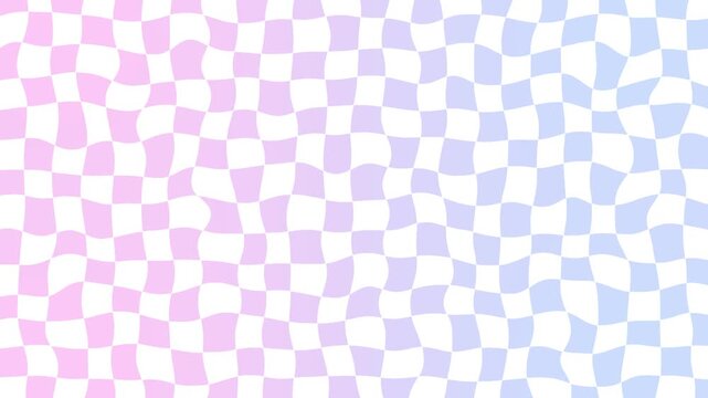 Soft pastel pink and blue checkerboard animated background in 4k