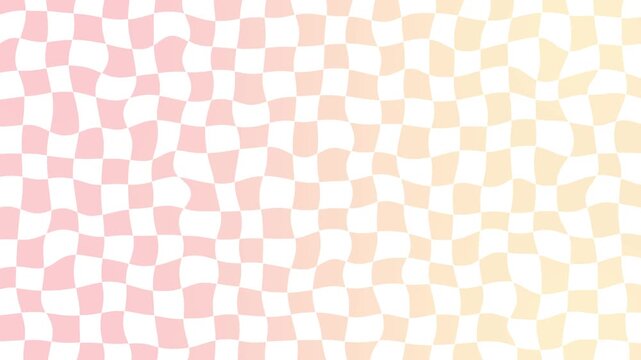 Light red and yellow checkerboard animated background in 4k	
