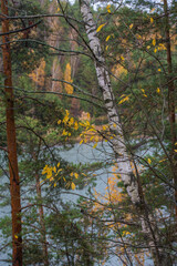 Autumn landscape in late October. Cloudy late autumn.