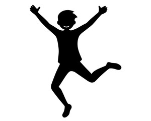 customer jumping silhouette vector illustration isolated on white background