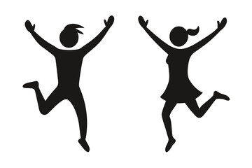 customer jumping silhouette vector illustration isolated on white background