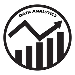 Colorful bar chart illustrating upward data analytics trend with arrow