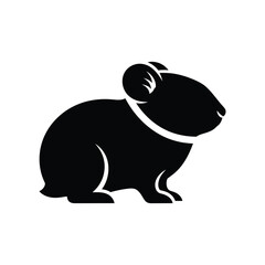 Hamster silhouette isolated rodent animal pet cute small furry creature