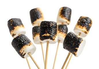 Perfectly toasted marshmallows on sticks for s'mores fun