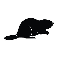 Beaver silhouette animal nature wild rodent mammal aquatic rodent wildlife forest woodland