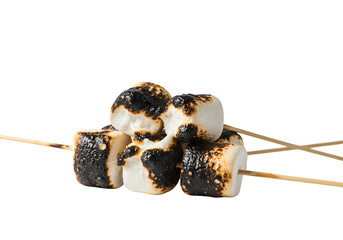 Perfectly roasted marshmallows on sticks, ready for s'mores
