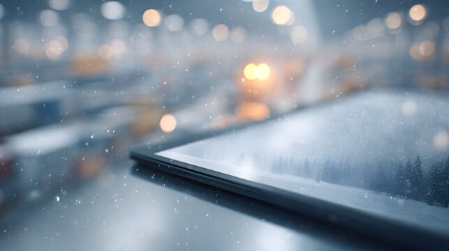 Winter Reflection on Digital Screen