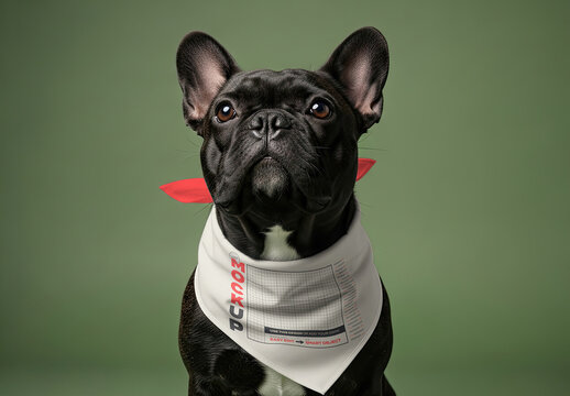 Dog Scarf Mockup French Bulldog